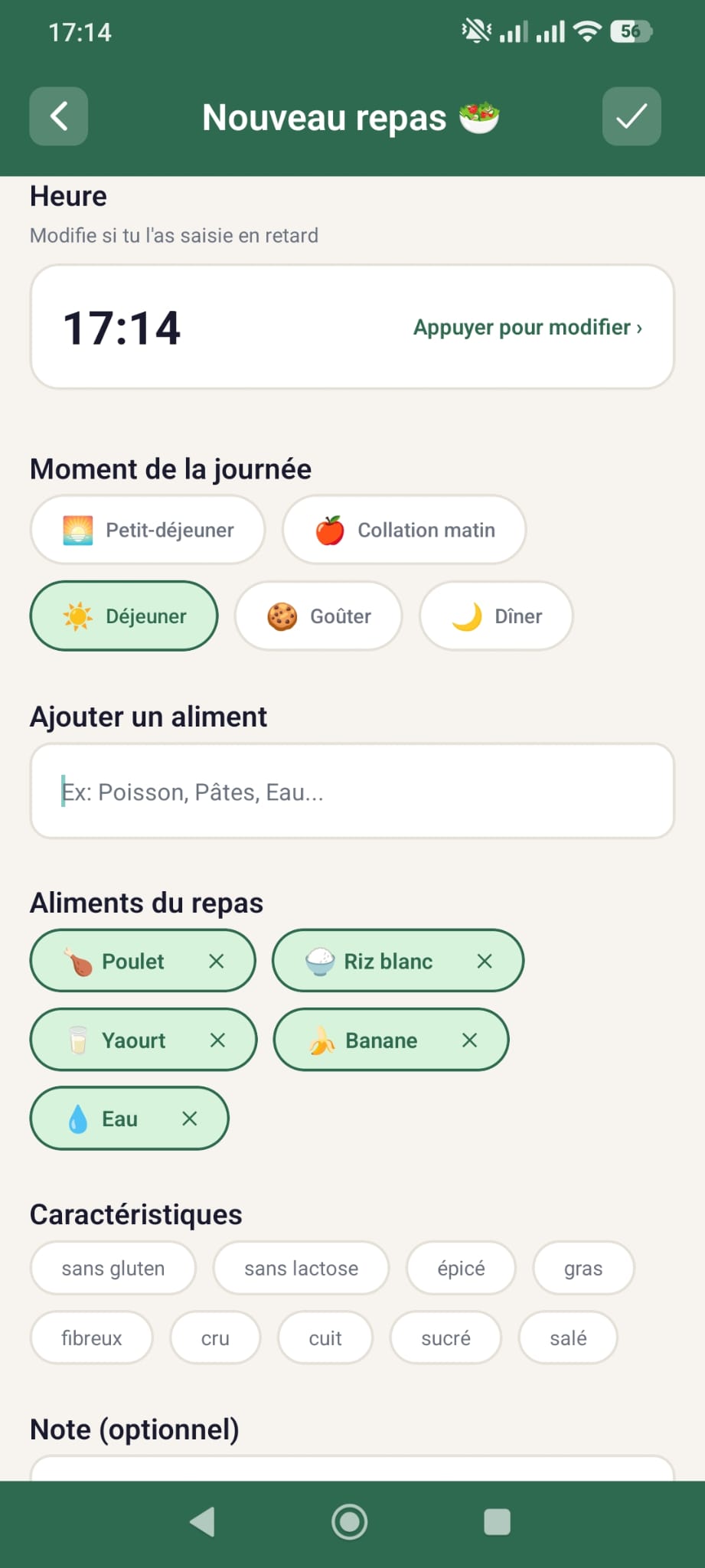 Journal des repas
