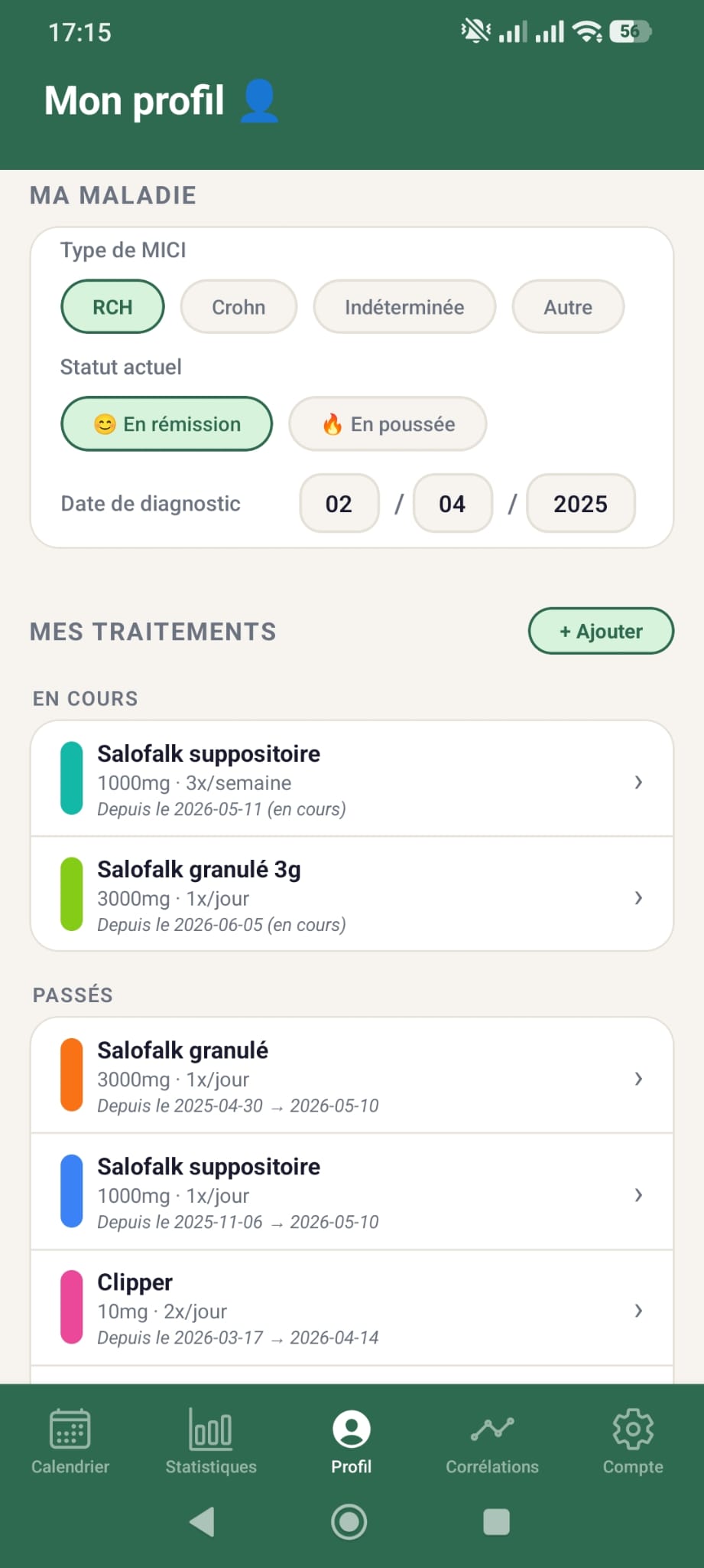 Profil et médicaments
